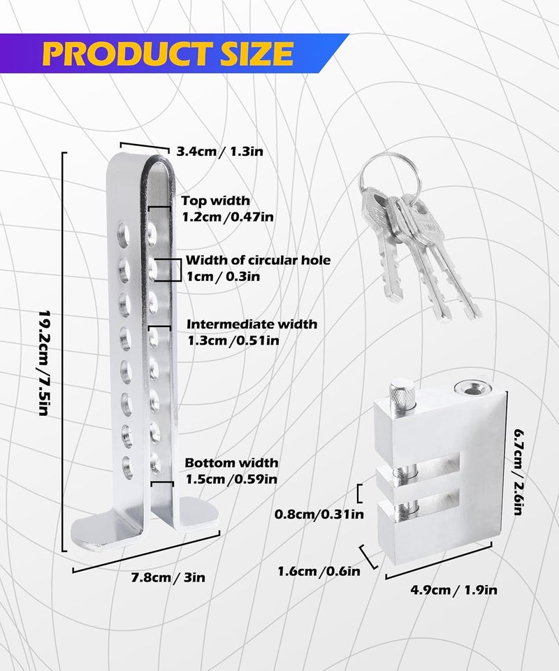 SCUARI Automobile Brake Clutch Car Lock,Anti Theft Car Device,Car Accessories Car Anti Theft Device,Stainless Steel Automobile Brake Throttle Pedal Lock with 3 Keys,Suitable for Cars,Trucks,Vans - Image 1